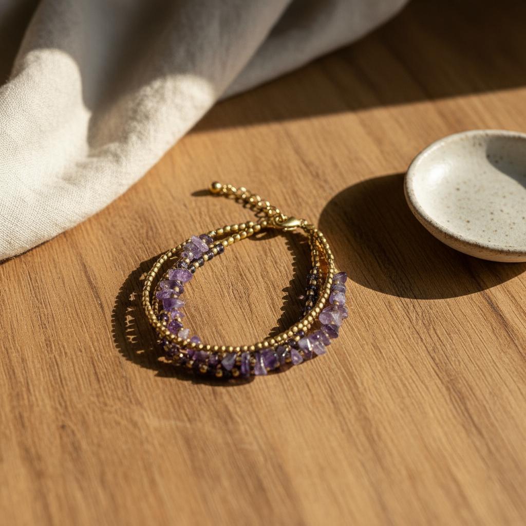 Amethyst Beaded bracelet