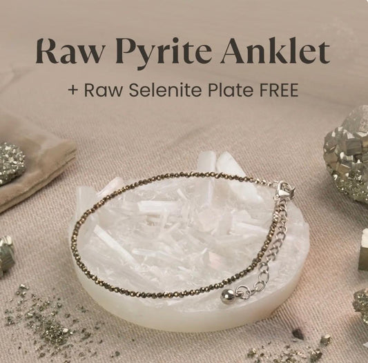 Pyrite Anklet+ Selenite plate combo
