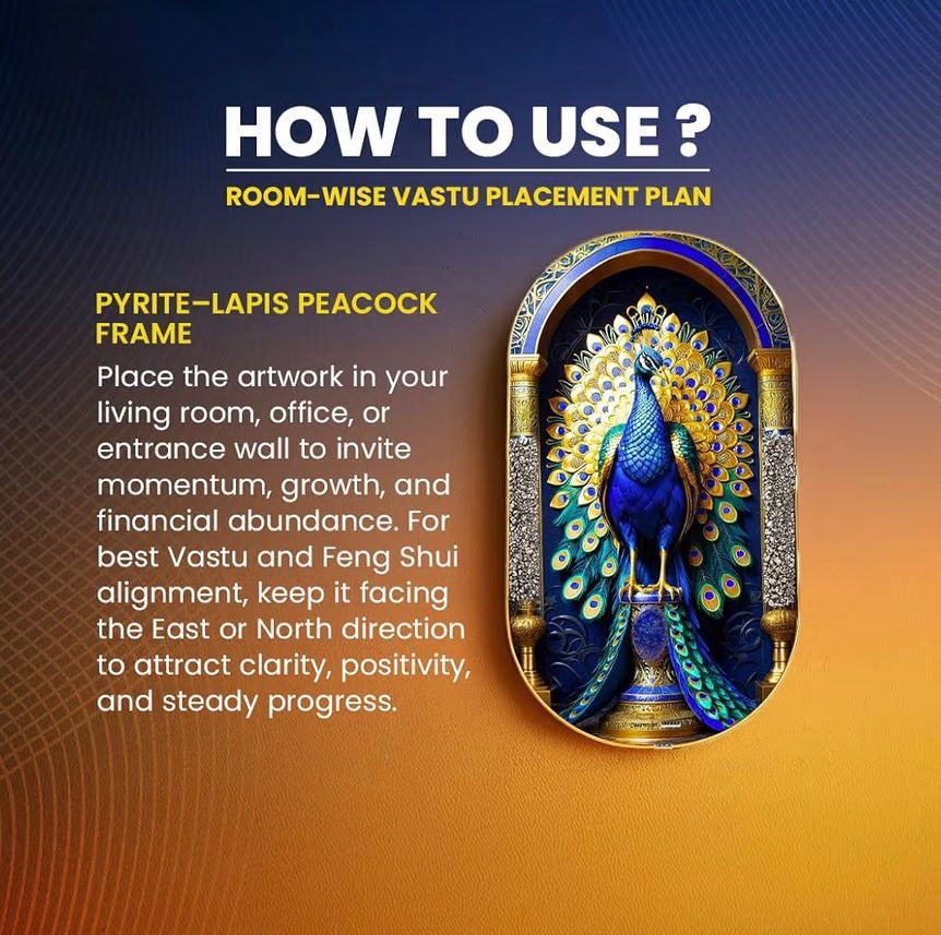 Pyrite–Lapis Peacock Frame