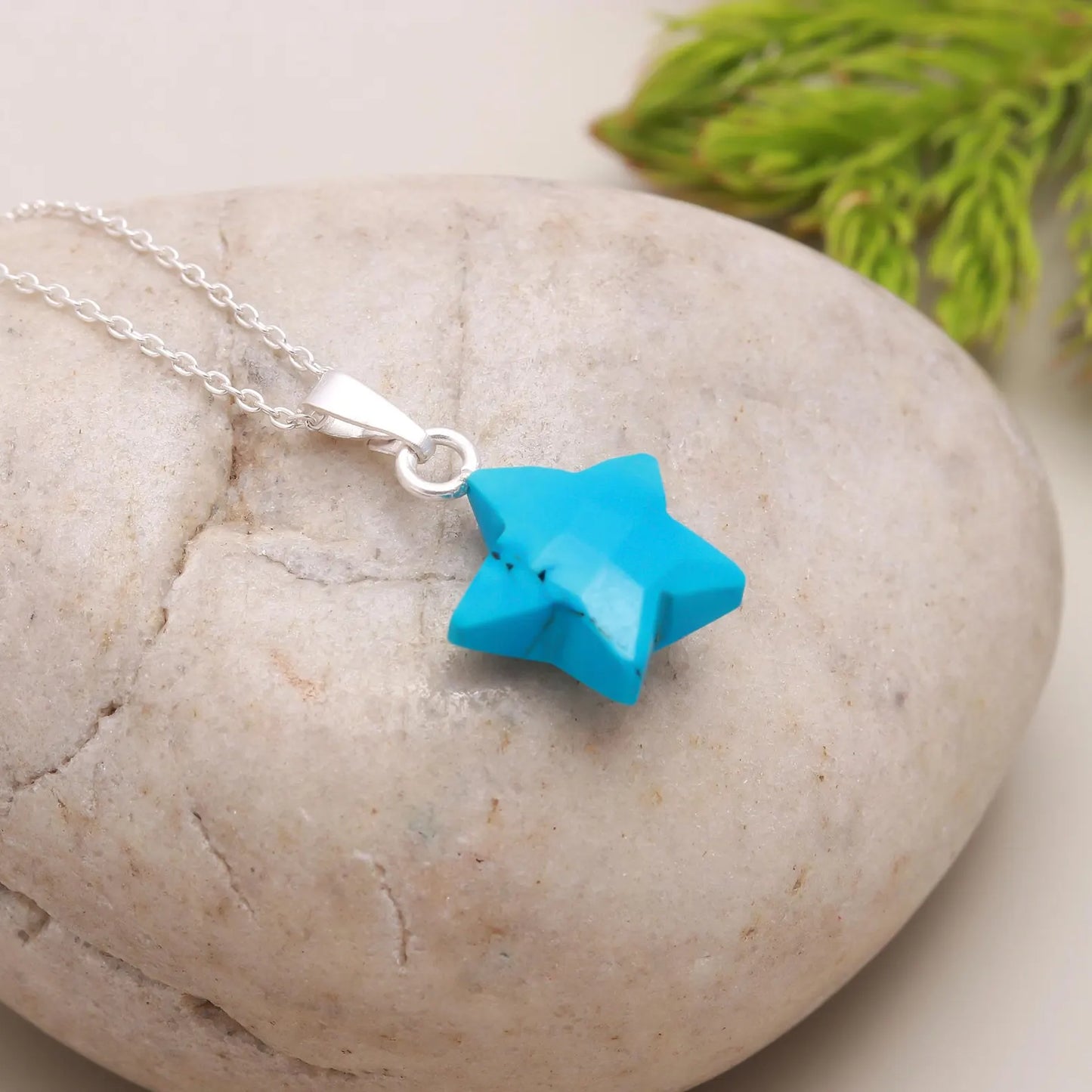 Blue Turquoise star pendant