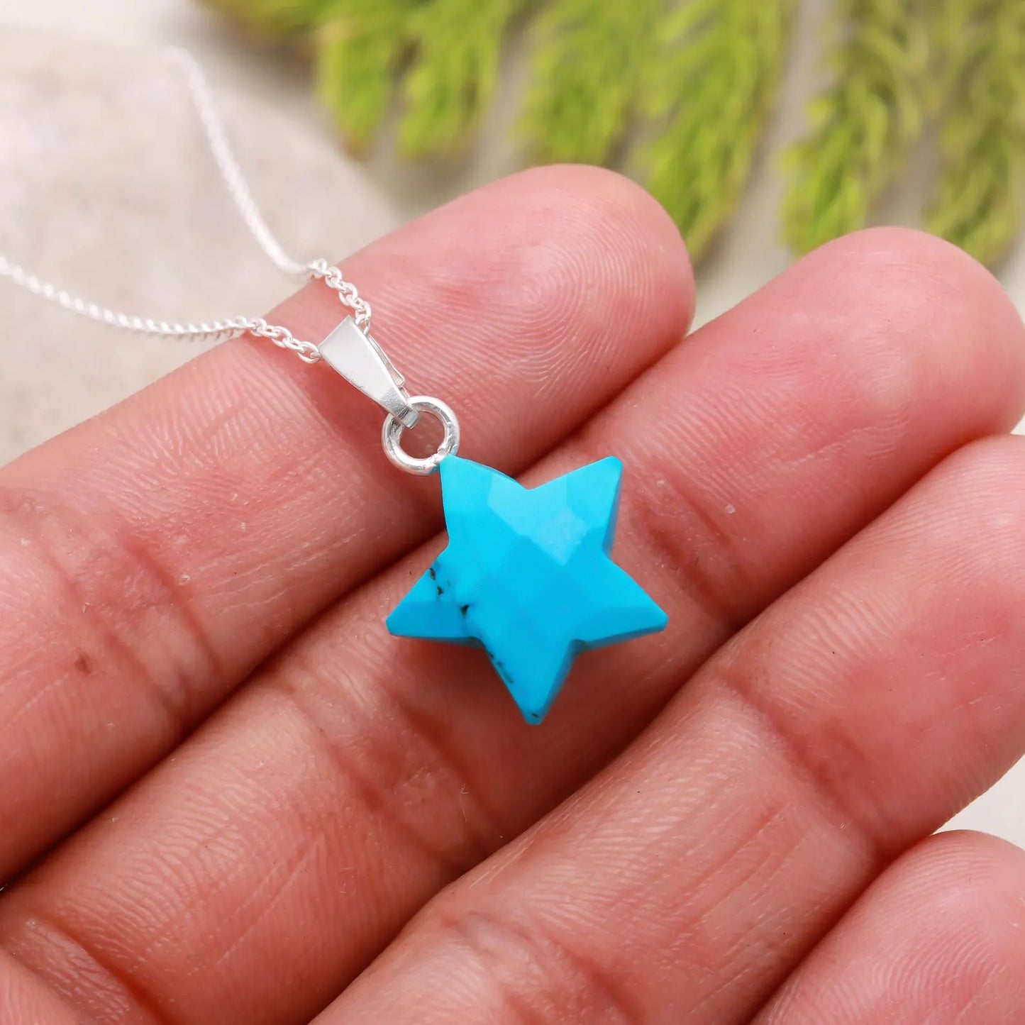 Blue Turquoise star pendant
