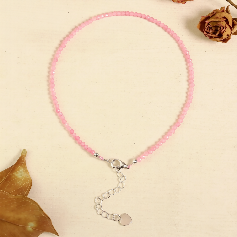 Rose quartz anklet